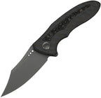We Knife VARG framelock folding knife with stonewash MagnaCut blade and tiger stripe titanium rose CF handle (WE250743)