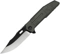 WE250781: We Knife Barracks framelock, olive titanium handle, 3.88" two-tone M390 clip point blade, limited edition
