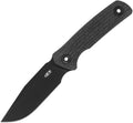 ZT0004BLK: Zero Tolerance 0004 fixed blade, black canvas micarta handle, 4.25" black Cerakote CPM Cru-Wear clip point blade