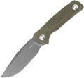 ZT0004OL: Zero Tolerance 0004 fixed blade, olive canvas micarta handle, 4.25" stonewash CPM Cru-Wear clip point blade
